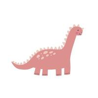 grappig roze dinosaurus geïsoleerd Aan wit achtergrond. tekenfilm schattig karakter vector illustratie