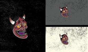 hoofd duivel met toeter vector illustratie mascotte ontwerp