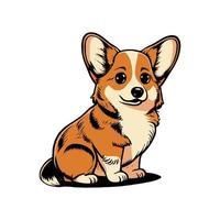 realistisch hond ras corgi, Aan een wit achtergrond - vector