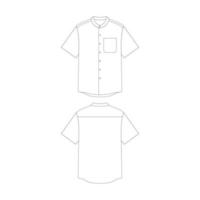 sjabloon opa halsband overhemd met zak- vector illustratie vlak ontwerp schets kleding verzameling