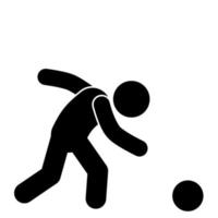 bowling klem kunst, bowling illustratie. stok figuur, pictogram, stickman vector