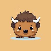 schattig kawaii buffel chibi mascotte vector tekenfilm stijl