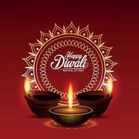 het festival van lichte gelukkige diwali, uitnodiging wenskaart vector