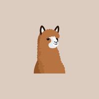 lama tekenfilm alpaca. lama dier vector geïsoleerd illustratie. schattig schattig hand- getrokken kunst. ontwerp voor kaart, sticker, textiel kleding stof, t shirt. kinderen, modern modieus stijl kinderen