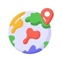 wereldbol met kaart pin tonen concept vector van geolocatie in modern stijl