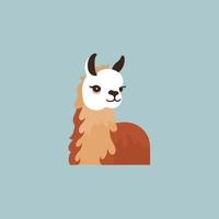 lama tekenfilm alpaca. lama dier vector geïsoleerd illustratie. schattig schattig hand- getrokken kunst. ontwerp voor kaart, sticker, textiel kleding stof, t shirt. kinderen, modern modieus stijl kinderen