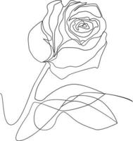 hand- getrokken roos lijn artwork vector