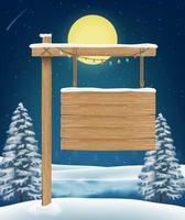 opknoping houten bord teken op kerst winter meer vector