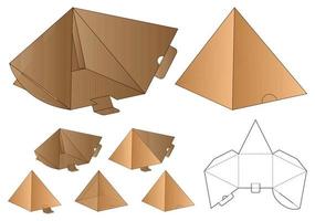 doos verpakking gestanst sjabloonontwerp. 3D-model vector