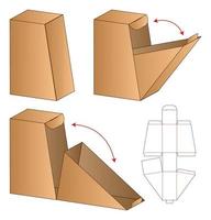 doos verpakking gestanst sjabloonontwerp. 3D-model vector