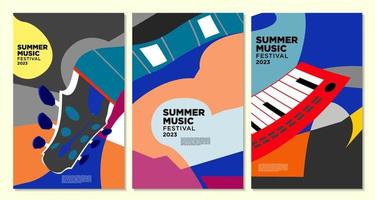 vector illustratie kleurrijke zomer muziekfestival banner