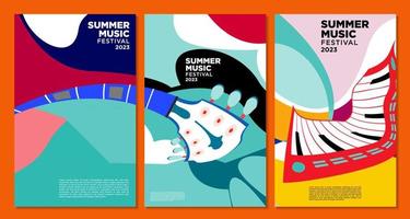 vector illustratie kleurrijke zomer muziekfestival banner