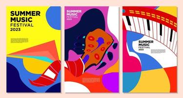 vector illustratie kleurrijke zomer muziekfestival banner