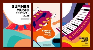 vector illustratie kleurrijke zomer muziekfestival banner