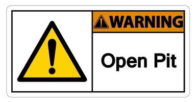 waarschuwing open pit symbool teken op witte achtergrond vector