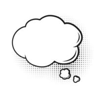 retro leeg grappig toespraak bubbel wolk met zwart halftone schaduwen. vector illustratie, wijnoogst ontwerp, knal kunst stijl