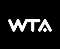 wta logo symbool naam wit vrouwen tennis vereniging toernooi Open de kampioenschappen ontwerp vector abstract illustratie met zwart achtergrond
