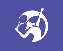 wta logo wit Dames tennis vereniging symbool ontwerp vector abstract illustratie met Purper achtergrond