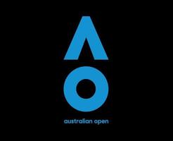 Australisch Open logo symbool met naam blauw toernooi tennis de kampioenschappen ontwerp vector abstract illustratie met zwart achtergrond