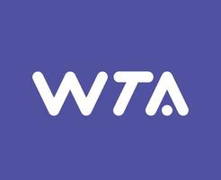 wta naam wit logo Dames tennis vereniging symbool ontwerp vector abstract illustratie met Purper achtergrond