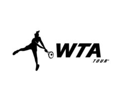 wta tour logo symbool zwart Dames tennis vereniging ontwerp vector abstract illustratie