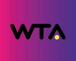 wta logo symbool naam vrouwen tennis vereniging toernooi Open de kampioenschappen ontwerp vector abstract illustratie met Purper achtergrond