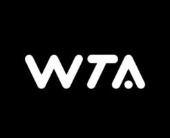 wta naam wit logo Dames tennis vereniging symbool ontwerp vector abstract illustratie met zwart achtergrond