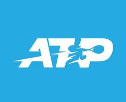 atp logo symbool wit toernooi Open mannen tennis vereniging ontwerp vector abstract illustratie met blauw achtergrond