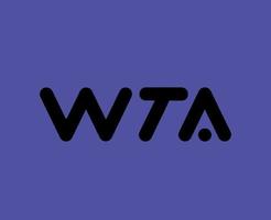 wta naam zwart logo Dames tennis vereniging symbool ontwerp vector abstract illustratie met Purper achtergrond