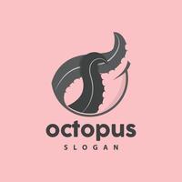 Octopus logo, zee dieren vector, zeevruchten ingrediënten inktvis tentakels icoon silhouet ontwerp vector