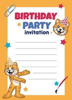 verjaardag uitnodiging ontwerp met schattig kat vector
