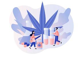 hennep medisch. cbd teelt bedrijf, distributie van hennep producten, marihuana verkoop markt. scherm sjabloon voor mobiel slim telefoon. modern vlak tekenfilm stijl. vector illustratie