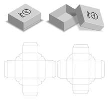 doos verpakking gestanst sjabloonontwerp. 3D-model vector