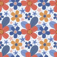 kleurrijk bloemen en bladeren hand- trek naadloos patroon voor kleding stof textiel behang. vector
