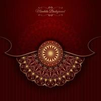 rood luxe achtergrond, met goud mandala ornament vector