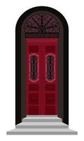 magenta voorkant deur met trap elegant oud wijnoogst stijl Ingang decoratie vector