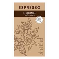 espresso pak koffie bonen verpakking klassiek vector sjabloon