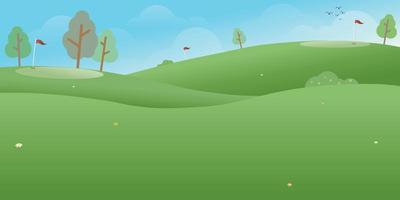 platteland golf Cursus illustratie met blanco ruimte. vector