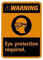 waarschuwingsbord oogbescherming vereist symbool isoleren op witte achtergrond vector