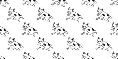 hond naadloos patroon Frans bulldog vector mopshond hond bot geïsoleerd behang achtergrond