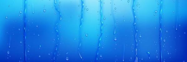 water druppels en streams Aan blauw oppervlakte vector