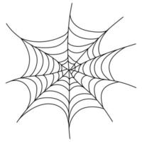 eng spin web geïsoleerd. spookachtig halloween decoratie. schets spinneweb illustratie vector