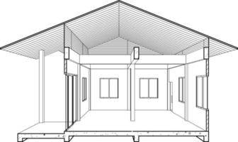 3d illustratie van industrieel gebouw vector