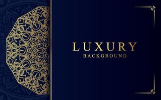 luxe mandala achtergrond in goud kleur vector