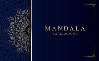 luxe mandala achtergrond in goud kleur vector