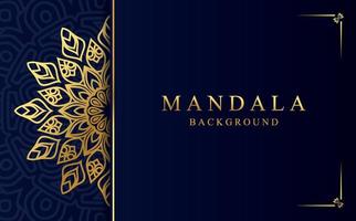 luxe mandala achtergrond in goud kleur vector
