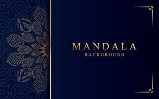 luxe mandala achtergrond in goud kleur vector