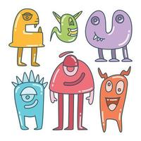 grappig monster tekens reeks illustratie vector