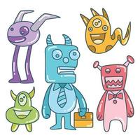 grappig monster tekens reeks illustratie vector