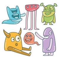 grappig monster tekens reeks illustratie vector